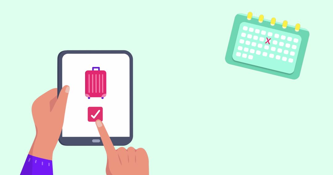 Online Travel Booking Concept with Digital Calendar