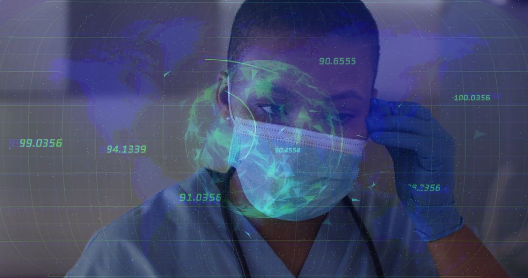 Health Professional with Digital Globe Integrating Technology in Healthcare