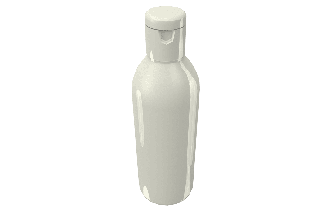 Minimalist White Bottle Packaging on Transparent Background