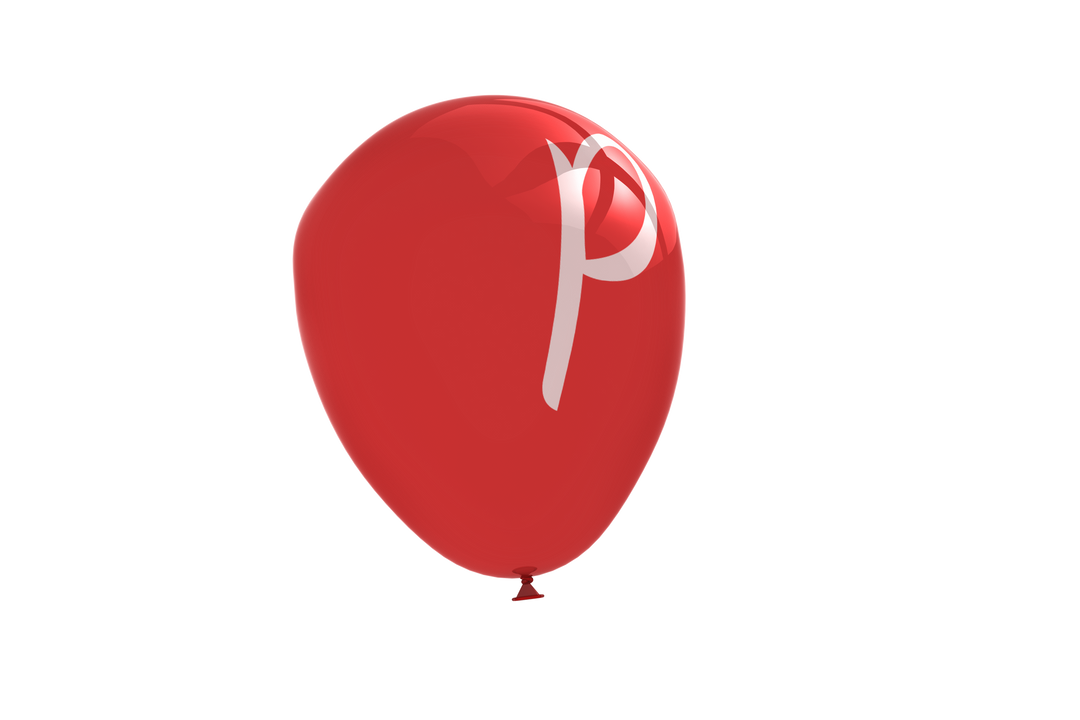 White P Letter on Red Balloon with Copy Space on Transparent Background - Download Free Stock Images Pikwizard.com