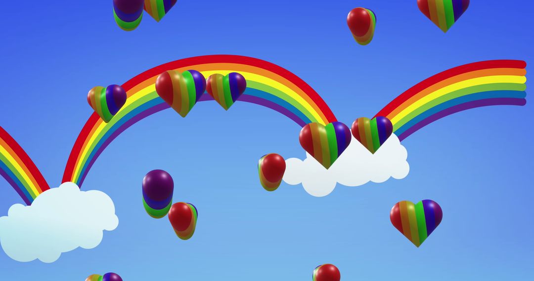 Rainbow Hearts and Vibrant Arches Symbolizing Pride and Equality