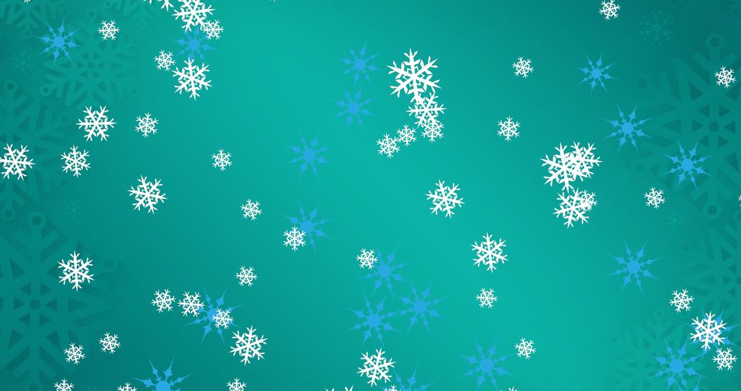 Falling Snowflakes on Turquoise Background for Winter Events