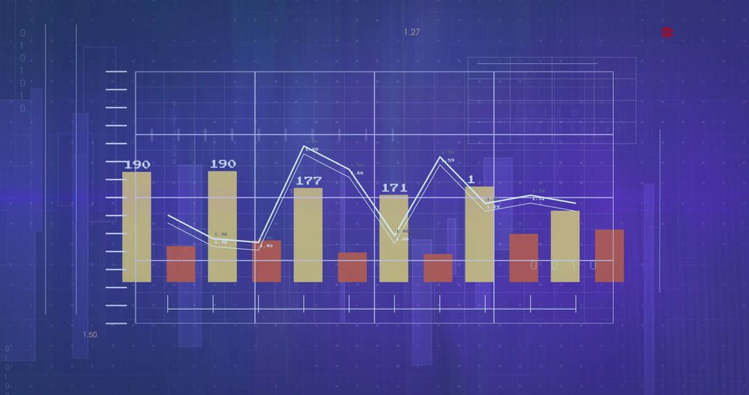 Digital Analytics Visualization with Bar and Line Graphs - Free Images, Stock Photos and Pictures on Pikwizard.com