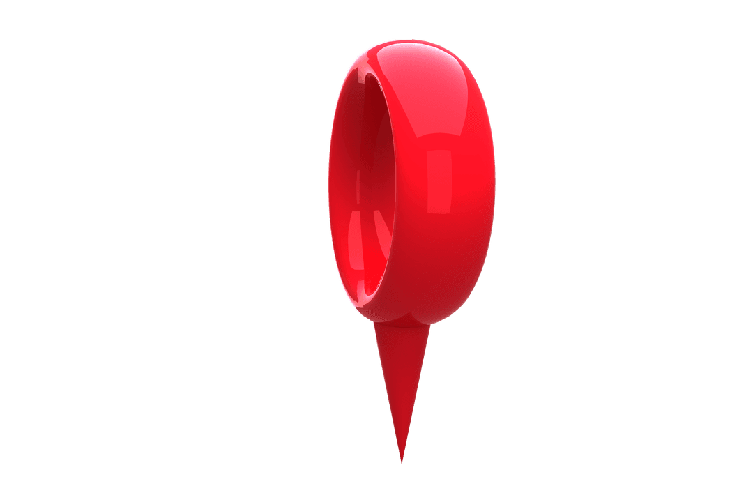 Glossy Red Map Arrow Transparent Symbol in 3D