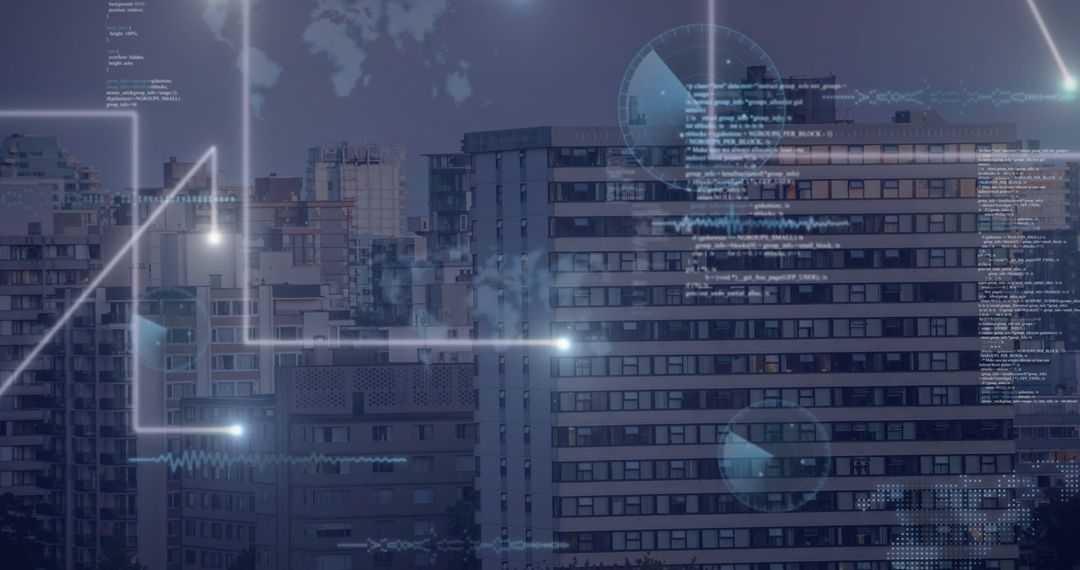 Cityscape Technology Overlay of Digital Networks and Connectivity