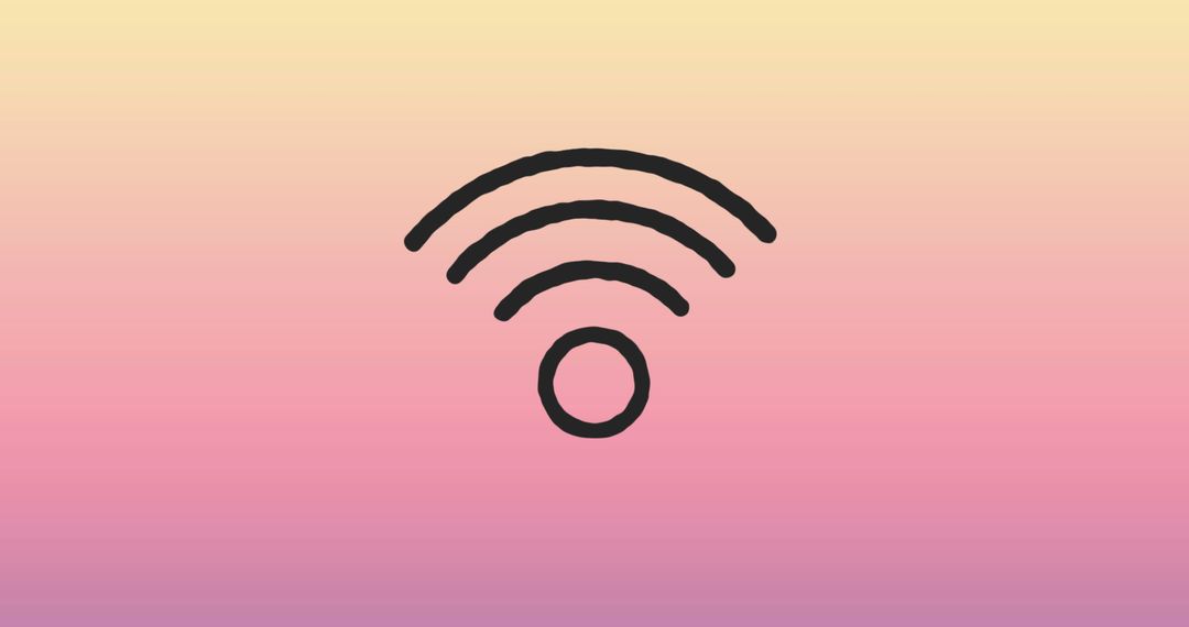 Wi-Fi Icon on Colorful Gradient Background Symbolizing Wireless Connectivity - Free Images, Stock Photos and Pictures on Pikwizard.com