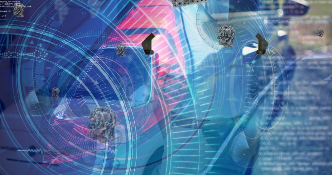 Futuristic Automotive Technology and Data Integration Concept