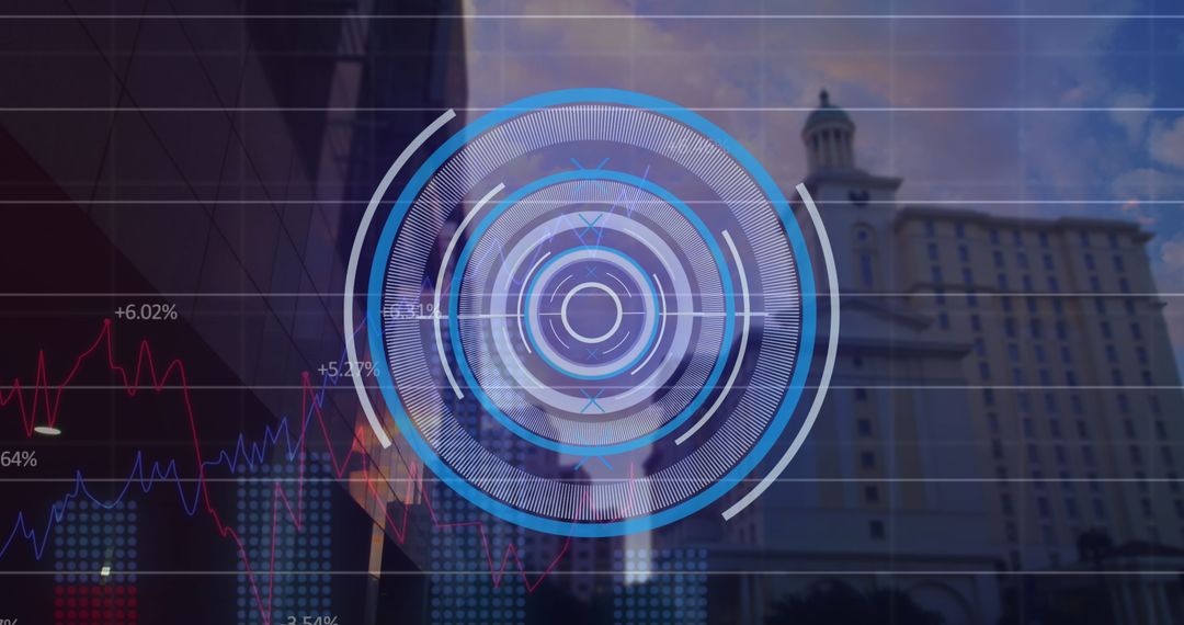 Futuristic Digital Data Overlay and Analytics with Urban Landscape