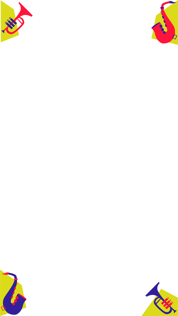 Vibrant Corner Trumpets and Saxophones Transparent Design