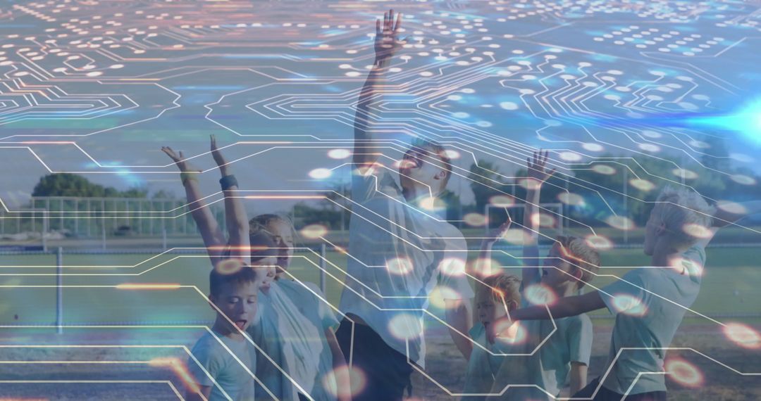 Youth Sports Enthusiasm and Technology Concept Fusion