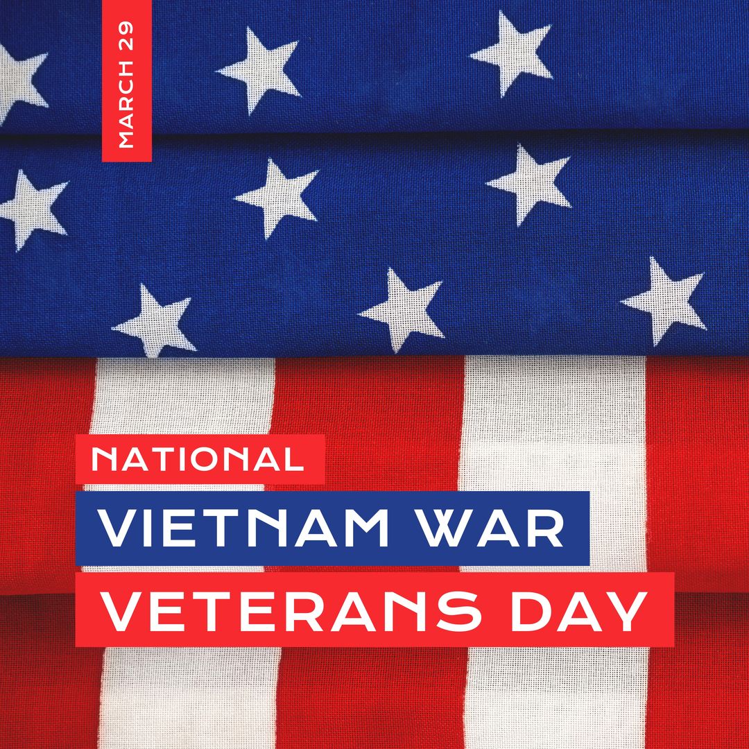 Composition of national vietnam war veterans day text over flag of usa - Download Free Stock Templates Pikwizard.com