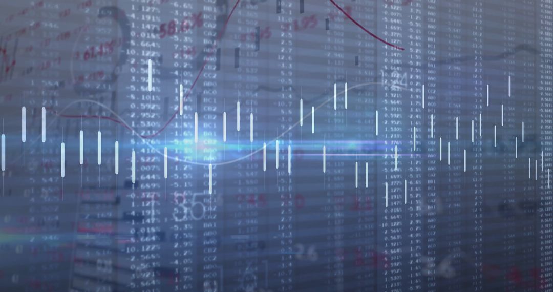 Digital Financial Chart Display with Candlestick Bars