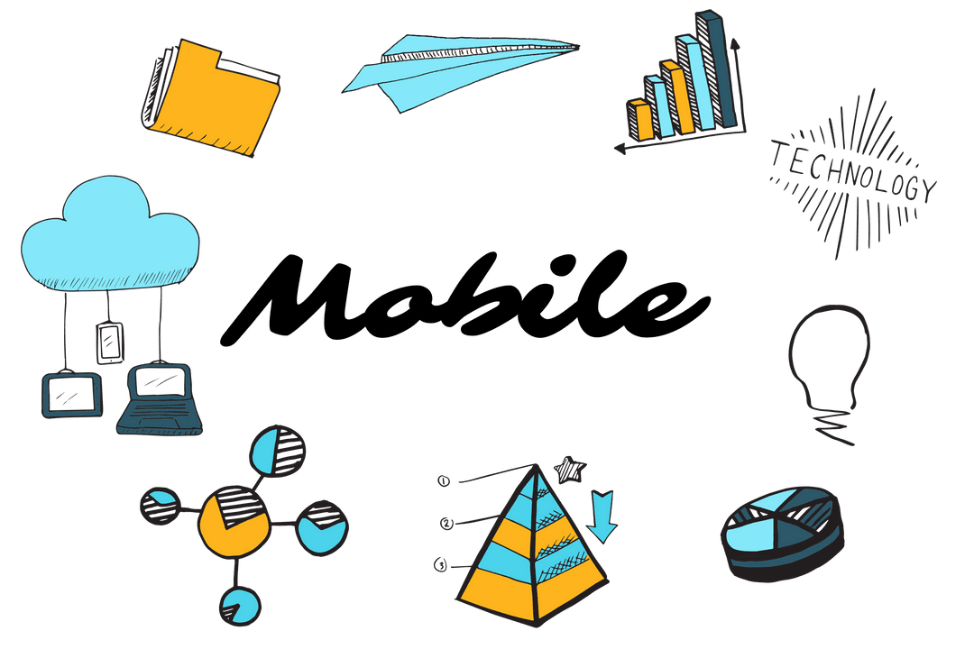 Transparent Mobile Technology Business Icons Digital Illustration