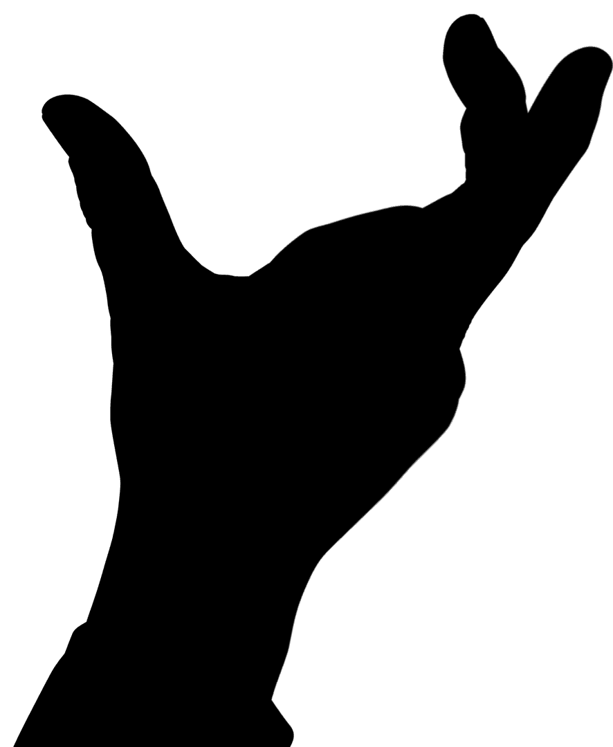 Business Hand Silhouette on Transparent Background