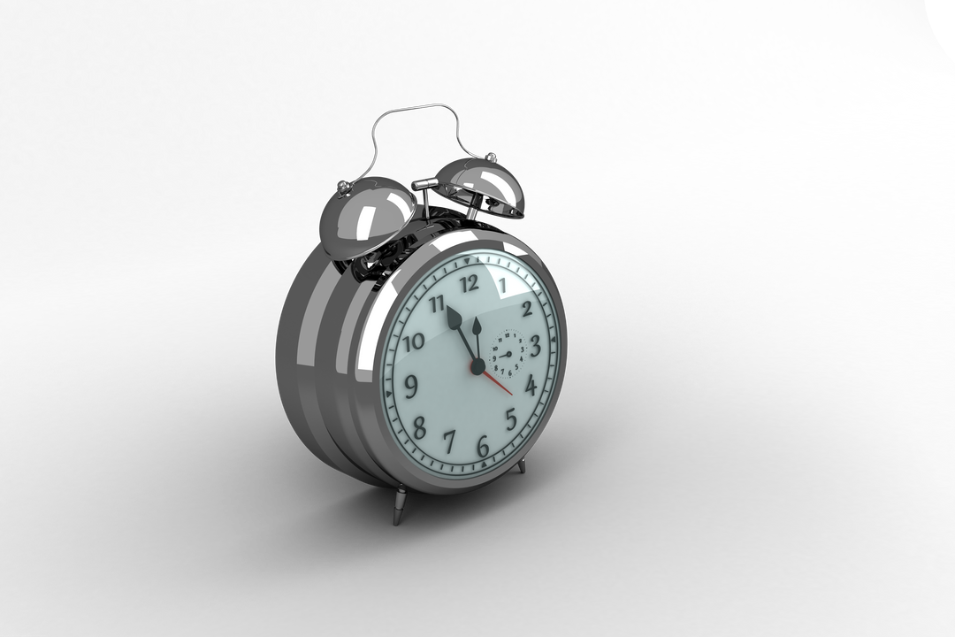 Silver Alarm Clock Illustration on Transparent Background - Download Free Stock Images Pikwizard.com