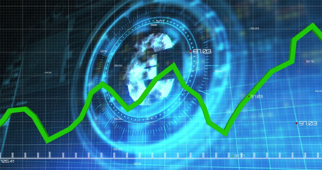 Euro Currency Symbol with Rising Green Financial Graph