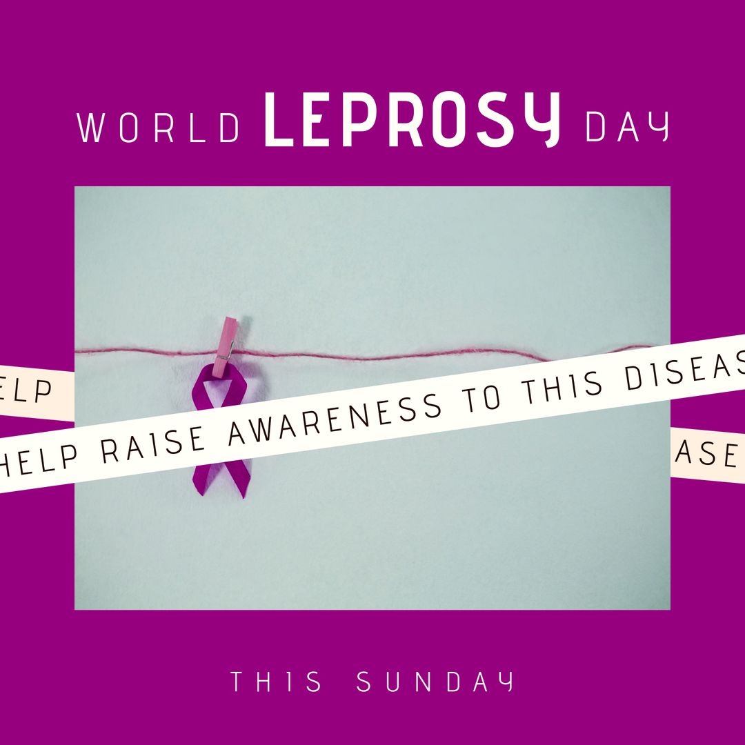 World Leprosy Day Awareness with Symbolic Purple Ribbon