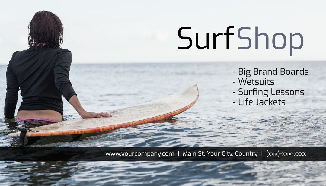 Surfer Gazing Out at Sea, Promoting Oceanic Lifestyle - Download Free Stock Templates Pikwizard.com