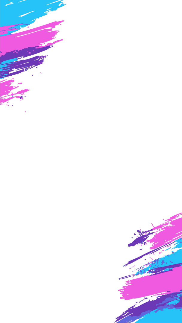 Vibrant Brush Strokes on Transparent Background with Copy Space