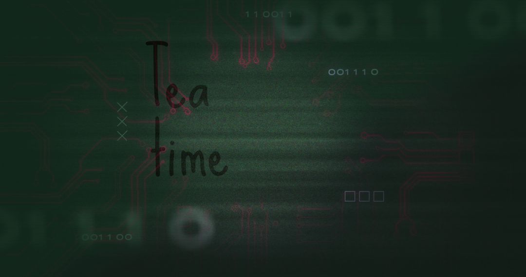 Technology Conceptual Art with Digital Codes and Circuit Elements