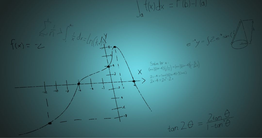 Creative Display of Mathematical Formulas on Blue Backdrop