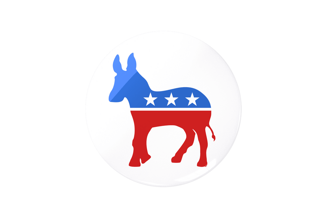 Transparent Donkey Voting Badge Symbolizes Democratic Party