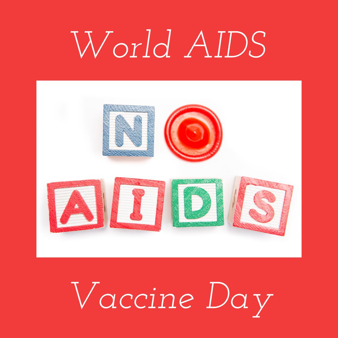 World AIDS Vaccine Day Concept with Blocks and Condom