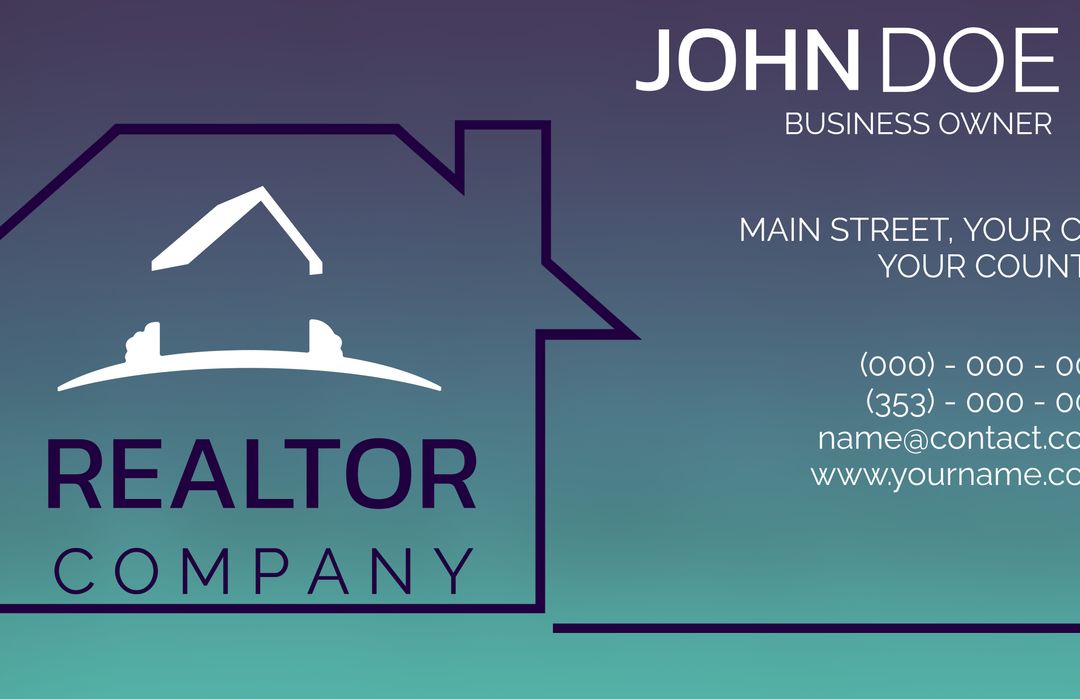 Modern Real Estate Business Card with House Logo Design