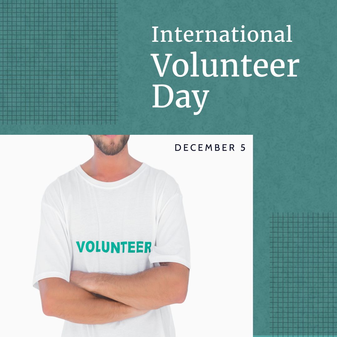 International Volunteer Day Celebration with Volunteer in T-Shirt - Download Free Stock Templates Pikwizard.com