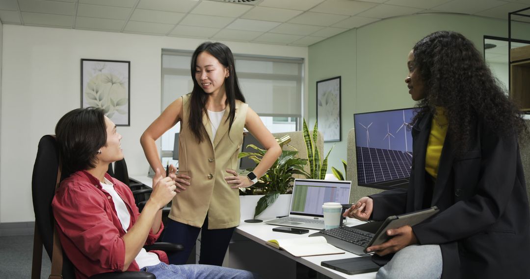 Collaboration on Renewable Energy Design in Modern Office