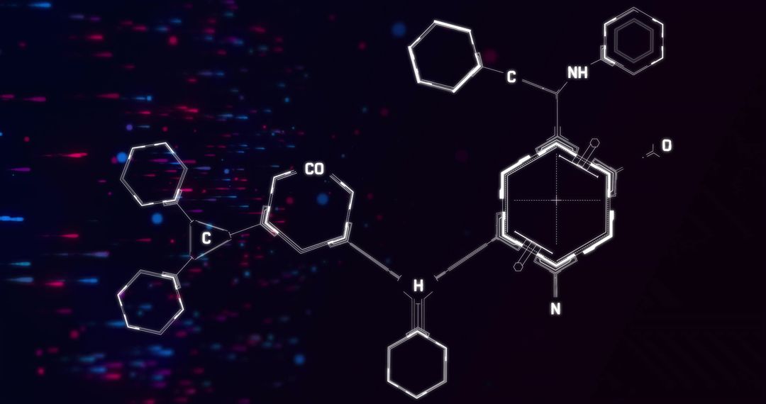 Chemical Formula with Digital Background in Science Concept