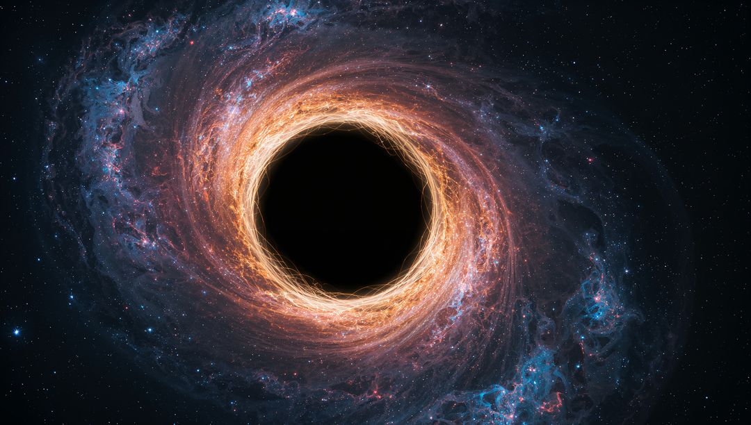 Intense Black Hole with Swirling Plasma Accretion Disk in Deep Space