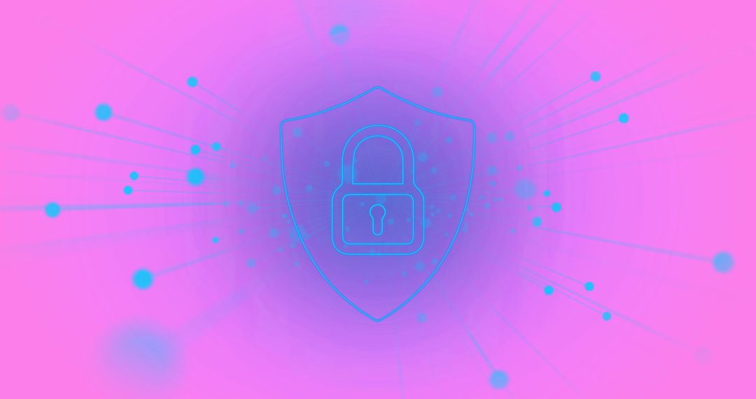 Secure Data Concept with Padlock Icon on Pink Background