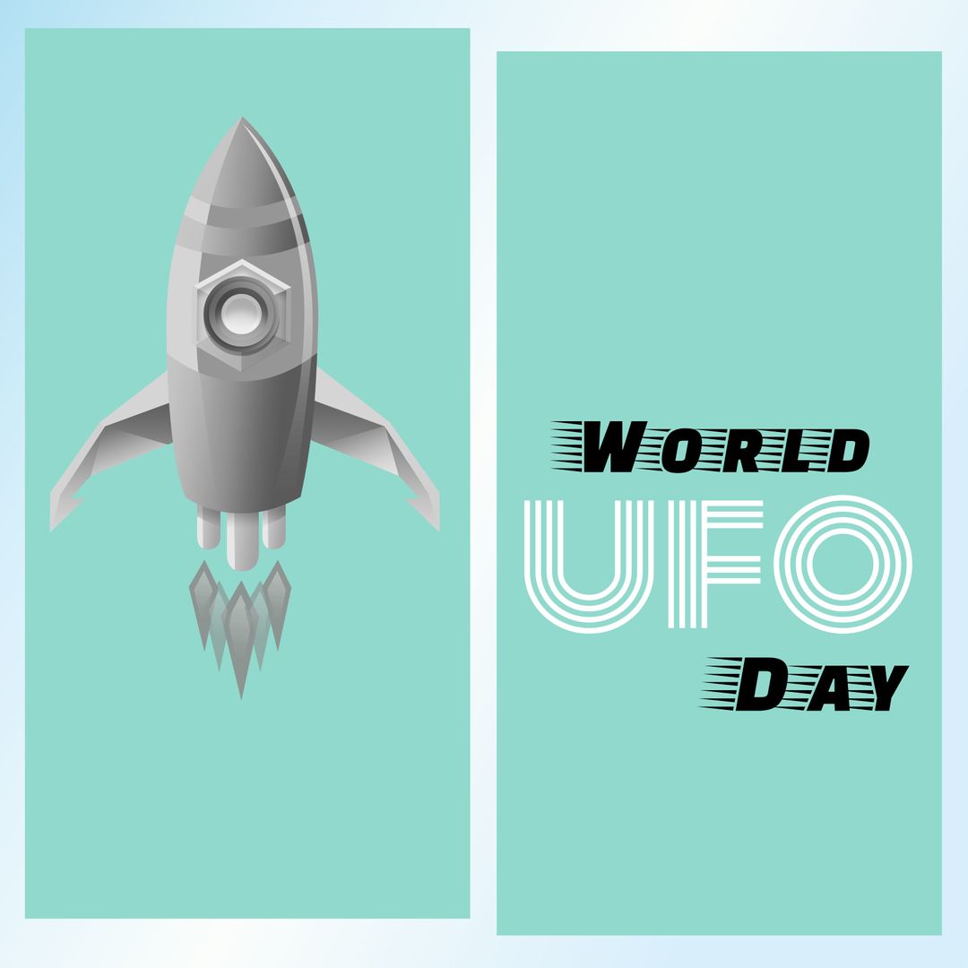 Celebrating World UFO Day with Futuristic Spaceship Illustration
