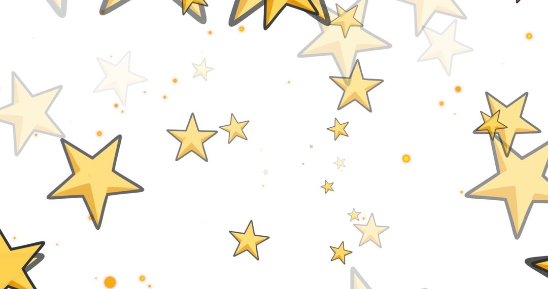 Abstract Falling Stars on White Background Filled with Joy