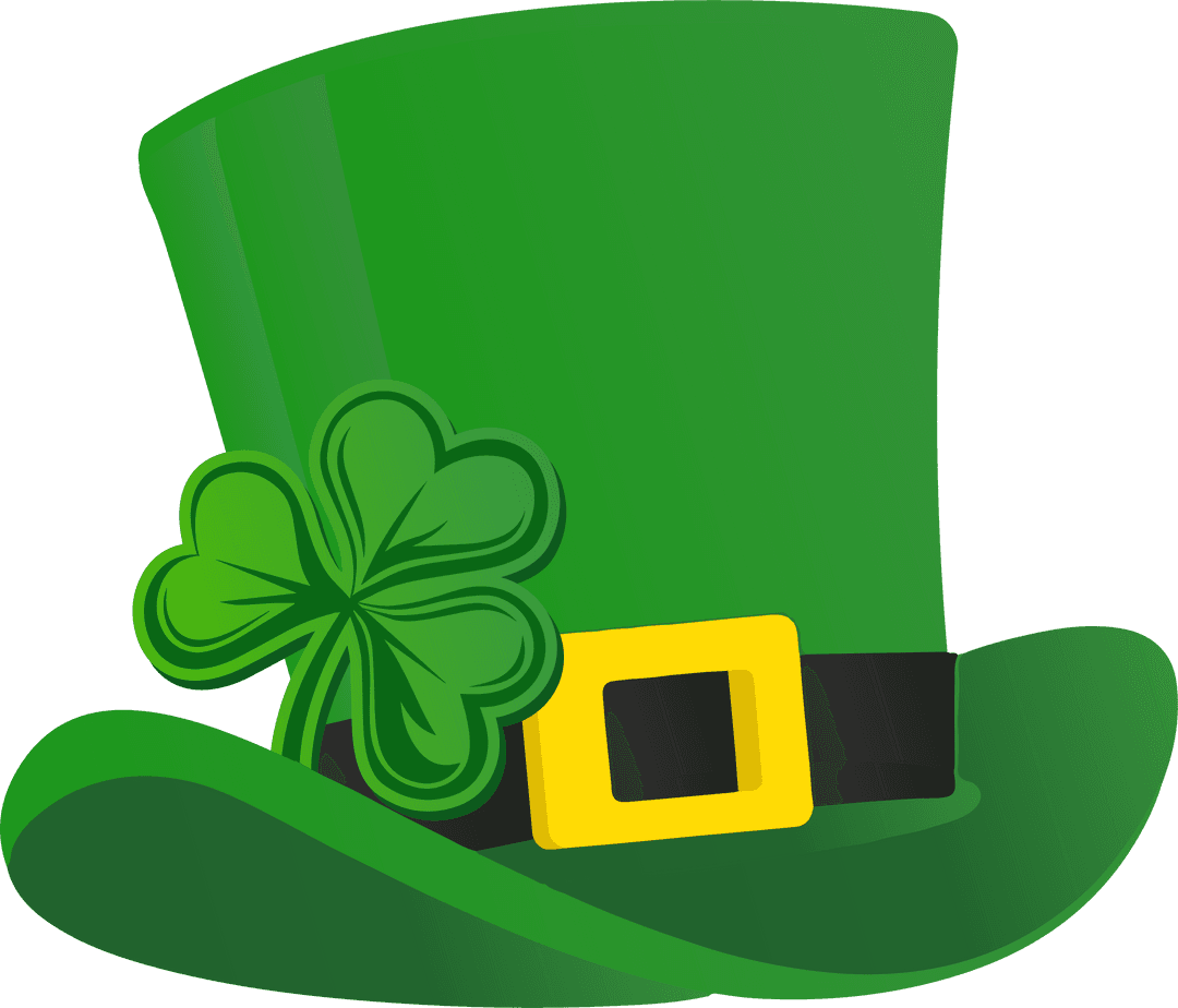 Whimsical Leprechaun Green Hat with Shamrock