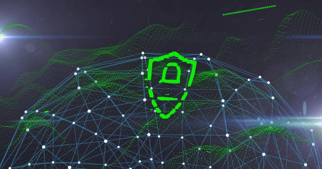 Futuristic Cybersecurity Concept with Digital Network Sphere