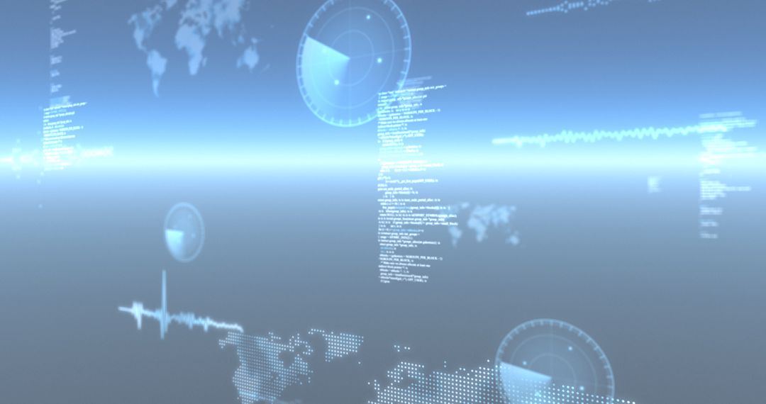 Futuristic Data Concept with Digital Graphics on Blue Background