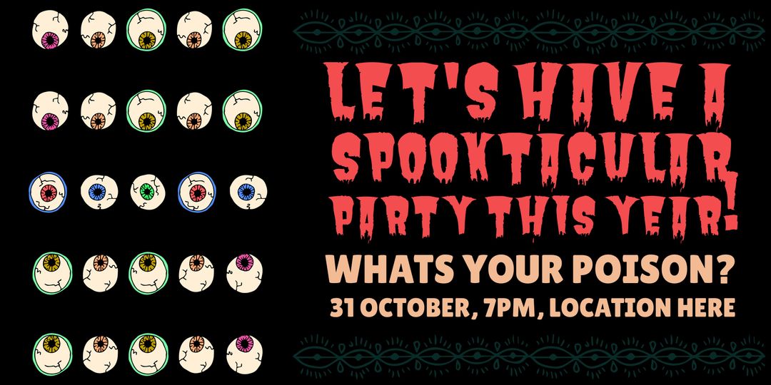 Halloween Party Invitation with Playful Monster Eye Design