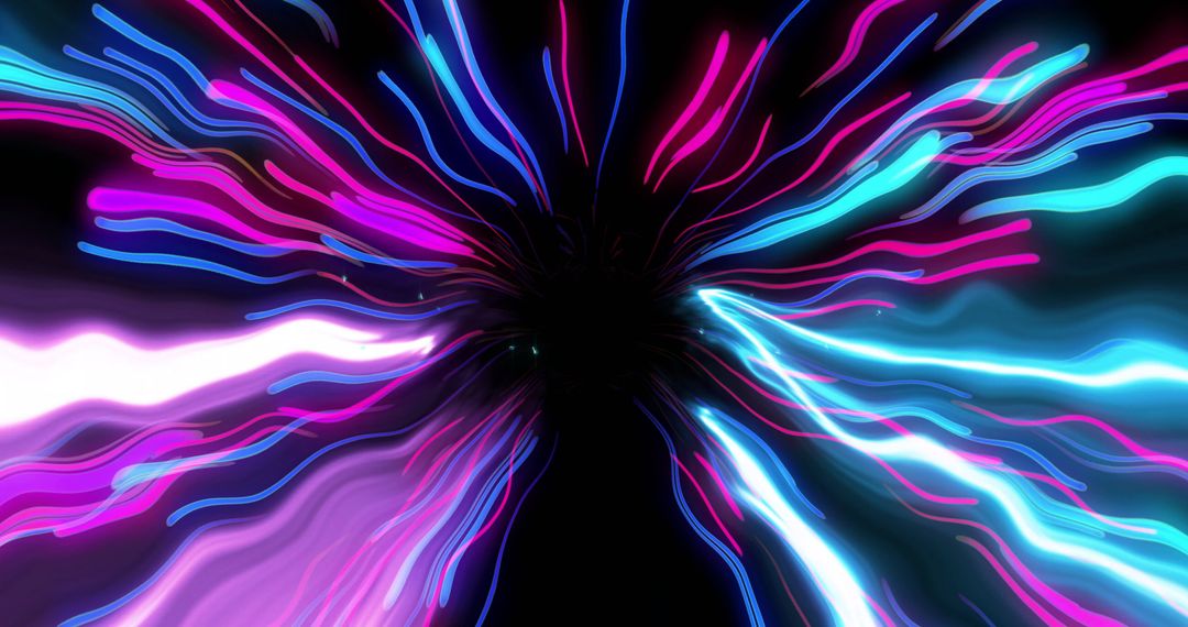 Dynamic Neon Light Streaks Creating Vivid Pattern