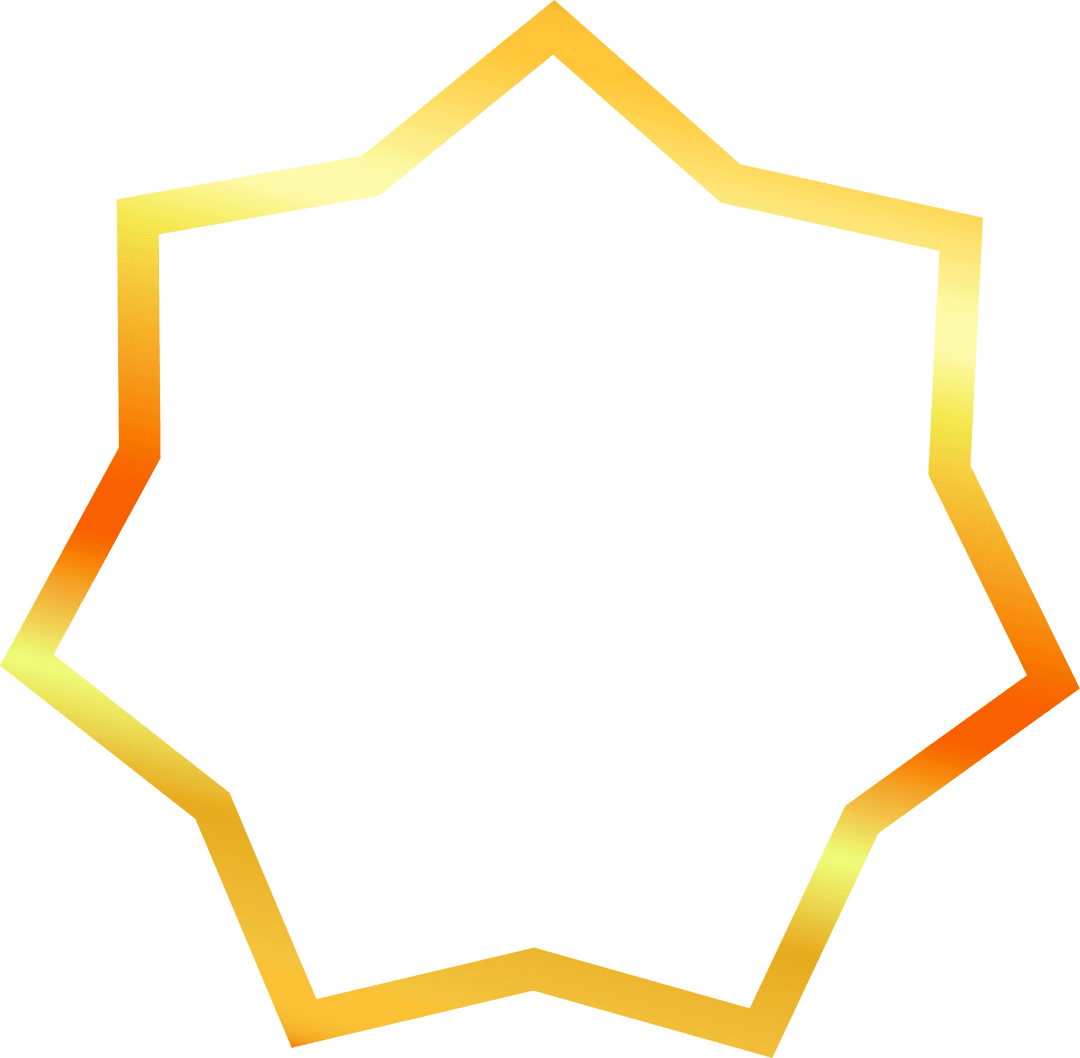 Transparent Golden Geometric Star Shape on Black Background
