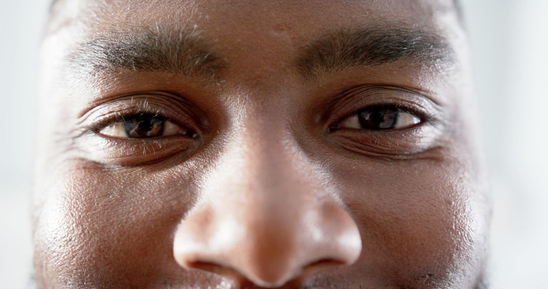 Portrait of happy eyes of african american man in hospital - Free Images, Stock Photos and Pictures on Pikwizard.com