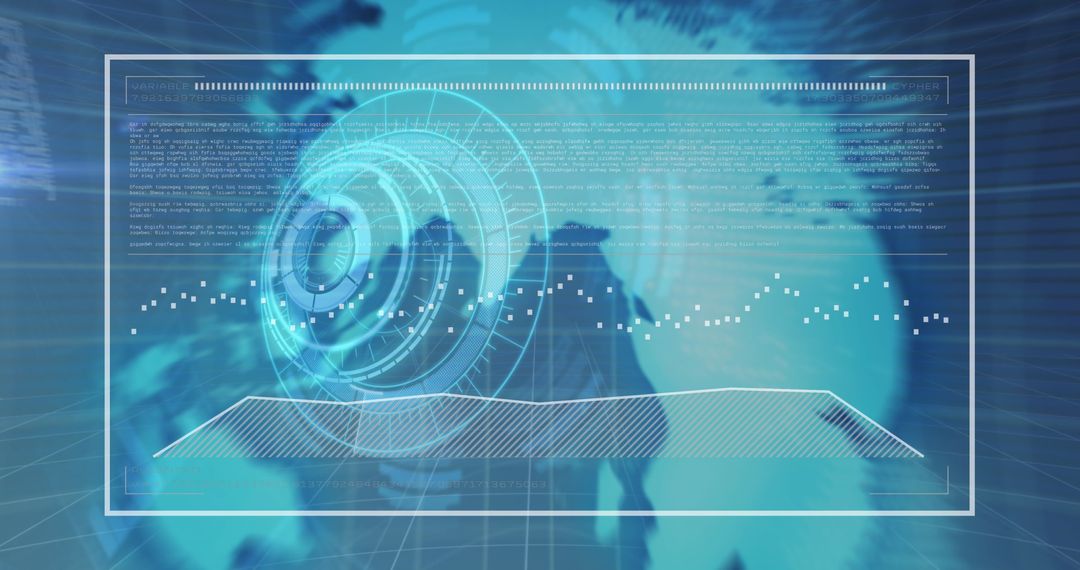 Futuristic Global Data Visualization Interface with Digital Map