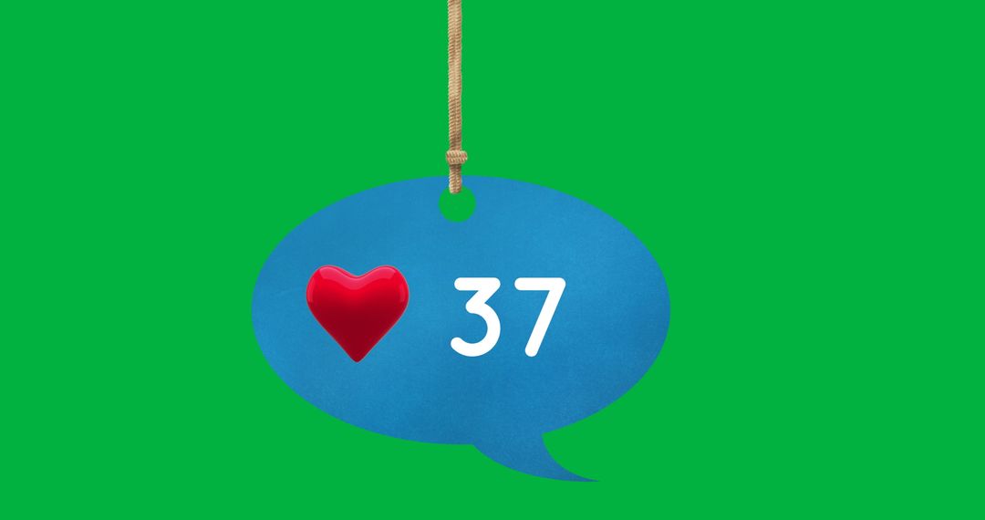 Rising Heart Count inside Blue Speech Bubble on Green Background