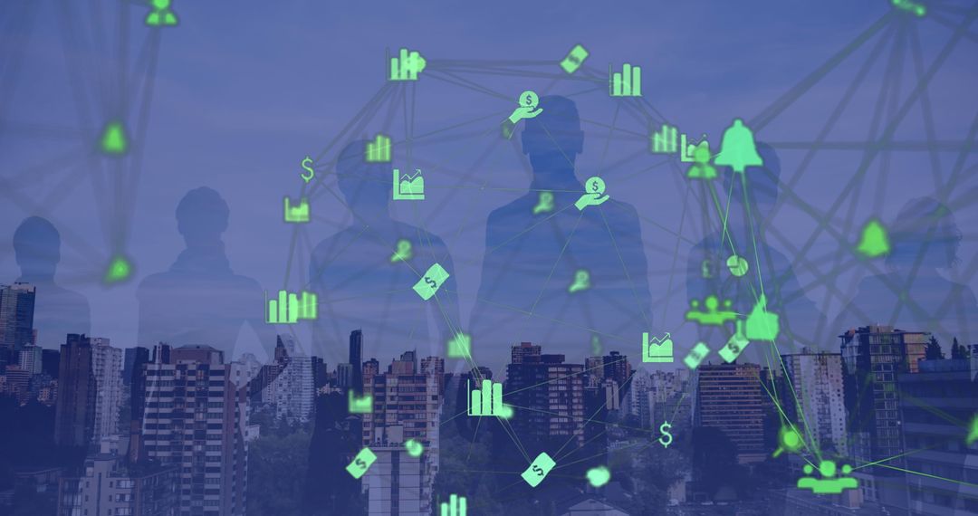 Digital Network Interface in Urban Setting Cityscape