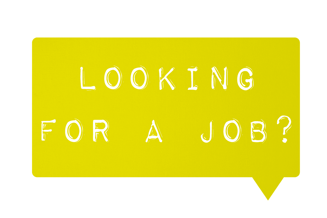 Yellow Transparent Speech Bubble with Job Search Message