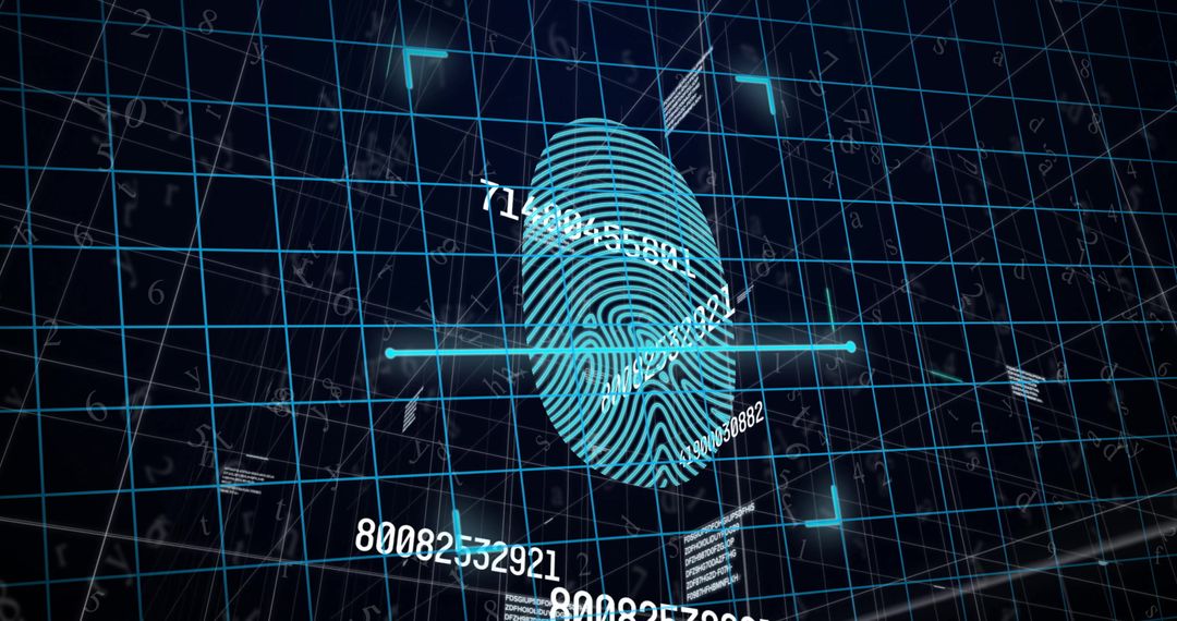 Futuristic Fingerprint Scanning on Digital Grid Interface