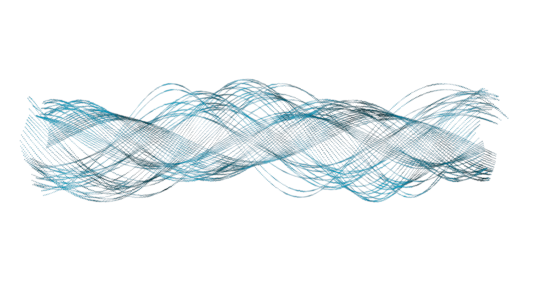 Digital Blue Wave Shapes on Transparent Background