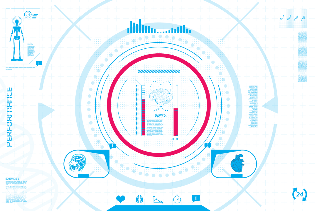 Abstract Digital Science Charts on Transparent Background