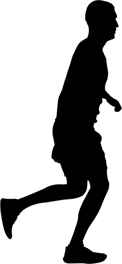 Transparent Silhouette of Man Running Focused on Fitness and Speed